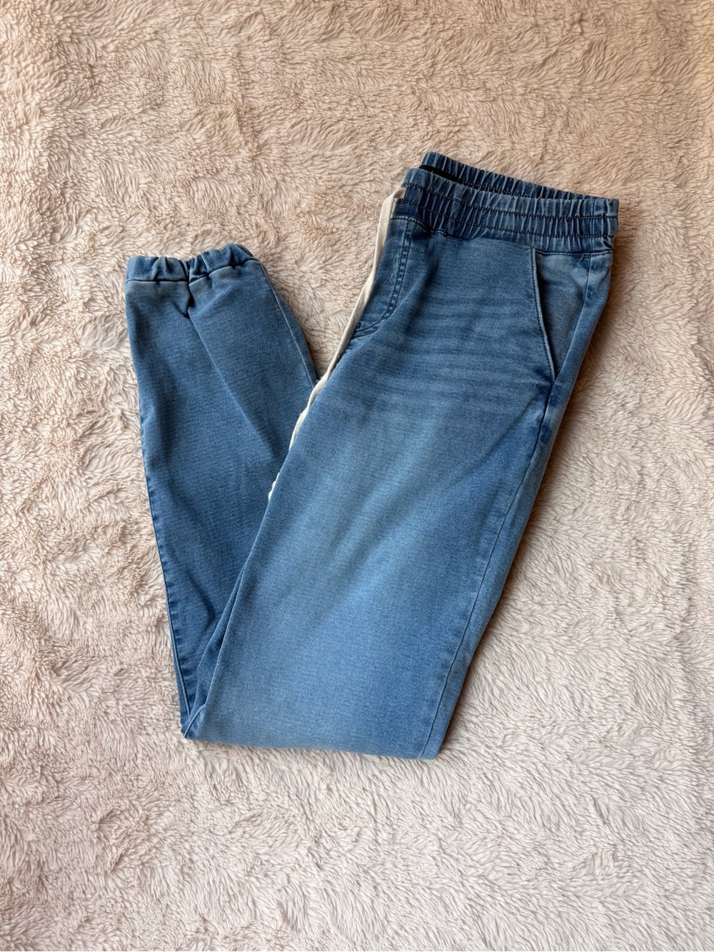 Women’s Blue Jeggings with Elastic Waistband
